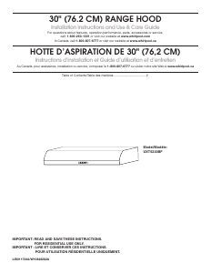 Mode d’emploi KitchenAid UXT5230BFS Hotte aspirante