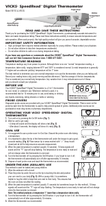 Manual Vicks V912G SpeedRead Thermometer