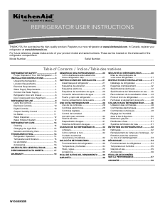 Mode d’emploi KitchenAid KBLS22KCMS Architect Réfrigérateur combiné