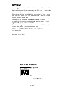 Kullanım kılavuzu Siemens HB750540 Fırın
