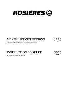 Manual Rosières RTE 753 SF IN Hob
