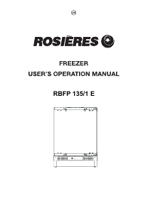 Manual Rosières RBFP 135/1 E Freezer