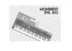 Bedienungsanleitung Hohner PK 40 Tastatur
