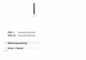 Bedienungsanleitung Hohner PSK 3 Tastatur