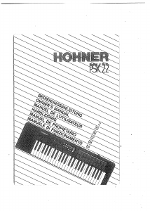 Bedienungsanleitung Hohner PSK 22 Tastatur