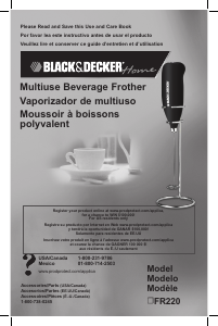 Manual de uso Black and Decker FR220 Batidor de leche