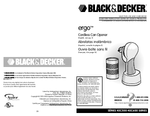 Manual Black and Decker KEC500 Can Opener