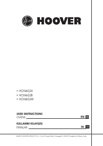 Kullanım kılavuzu Hoover HON602B/E Fırın