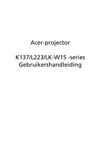 Handleiding Acer L223 Beamer