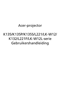 Handleiding Acer L221F Beamer