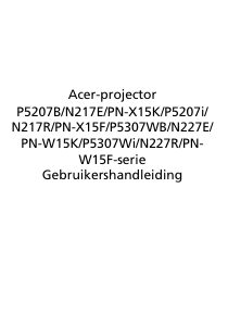 Handleiding Acer N227E Beamer