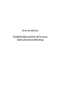 Handleiding Acer K330i Beamer