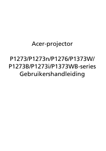 Handleiding Acer P1273n Beamer