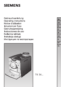 Kullanım kılavuzu Siemens TK54F09 Kahve makinesi