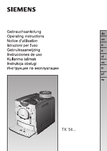 Mode d’emploi Siemens TK54F09 Cafetière