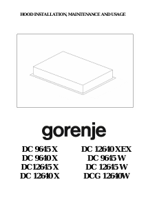 Bruksanvisning Gorenje DC9640X Köksfläkt