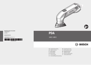 Manuale Bosch PDA 180 E Levigatrice a delta