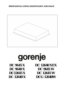 Посібник Gorenje DC12640X Витяжка