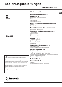 Bedienungsanleitung Indesit IDCA 835 B (DE) Trockner