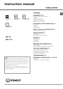 Manual de uso Indesit IDV 75 (ZA) Secadora