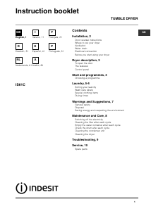 Manuale Indesit IS61C (EX) Asciugatrice