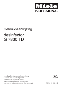 Handleiding Miele G 7830 TD Desinfectiekast