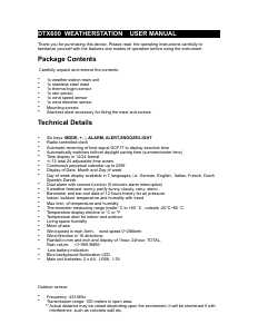 Manual Cresta DTX600 Weather Station