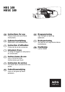 Mode d’emploi AEG HBS 100 Ponceuse à bande