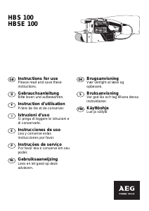 Manual AEG HBSE 100 Lixadeira de rolos