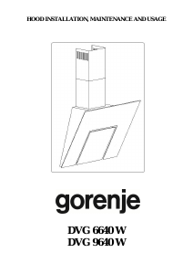 Bruksanvisning Gorenje DVG6640W Köksfläkt