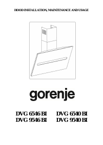 Bruksanvisning Gorenje DVG9540BI Köksfläkt