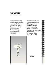 Kullanım kılavuzu Siemens PH2323D Saç kurutma makinesi