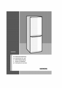 Bedienungsanleitung Siemens KG34NV03 Kühl-gefrierkombination