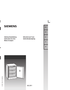 Manual Siemens GS11DV20 Freezer