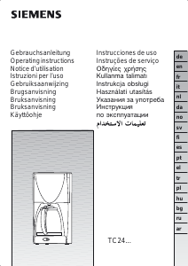 Kullanım kılavuzu Siemens TC24010N Kahve makinesi