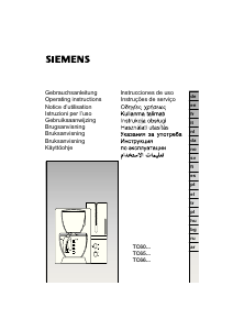 Kullanım kılavuzu Siemens TC60201 Kahve makinesi