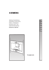 Mode d’emploi Siemens TK68E570 Cafetière