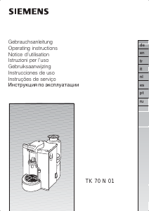 Manual Siemens TK70N01NL Máquina de café