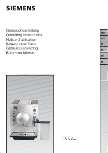 Kullanım kılavuzu Siemens TK68001 Kahve makinesi