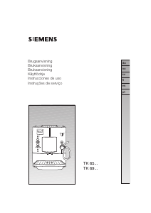 Bruksanvisning Siemens TK69001 Kaffebryggare