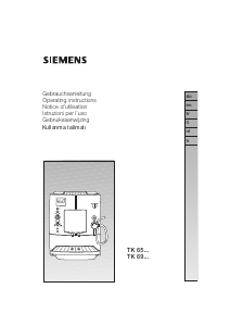 Mode d’emploi Siemens TK69009 Cafetière