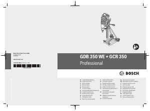 Kullanım kılavuzu Bosch GDB 350 WE Professional Elmaslı karot makinesi