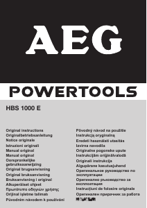 Manuál AEG HBS 1000 E Pásová bruska