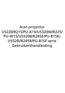 Handleiding Acer PU-815K Beamer