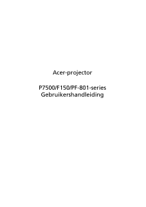 Handleiding Acer PF-801 Beamer