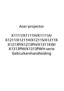 Handleiding Acer X1313PWH Beamer