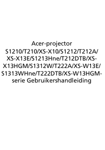 Handleiding Acer XS-X10 Beamer