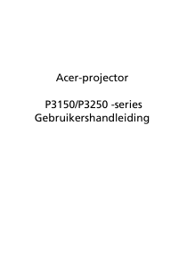 Handleiding Acer P3250 Beamer