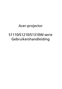 Handleiding Acer S1310W Beamer