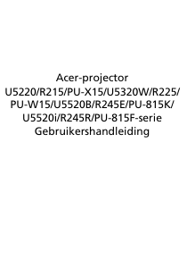 Handleiding Acer PU-815F Beamer